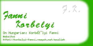 fanni korbelyi business card